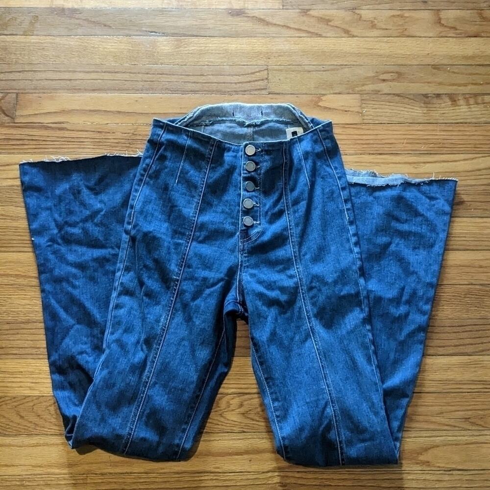 Black Label Cestto Flared Jeans Retro High Rise Bell Bottom Denim Size 3